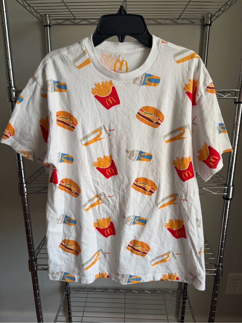 McDonald's White Short Sleeve Tee with Burger & Fries Print